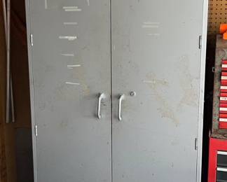 Metal Storage Cabinet  Good condition. No key. 3’ x 18” x 78” tall Must be able to move and load yourself 