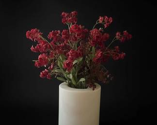 Artificial Red Orchid Arrangement in Ceramic Vase