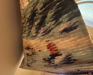 Peruvian Wool Tapestry with Village and Llama Scene third image