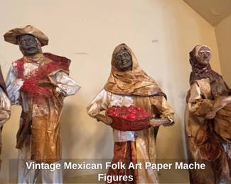 Vintage Mexican Folk Art Paper Mache Figures third image