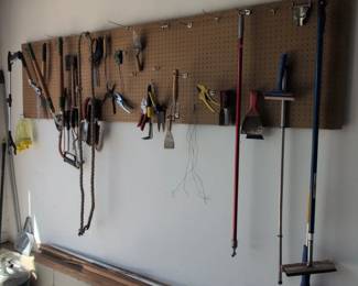 Assorted Garden Tools and Cleaning Supplies