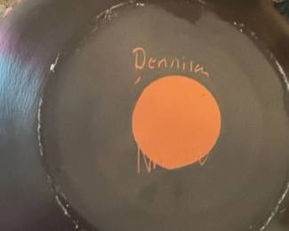 Navajo Etched Pottery Vase  Signed Dennisa third image