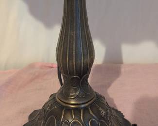 Tiffany Style Stained Glass Table Lamp with Butterfly and Floral Motifs second image