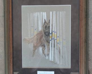 Maxwell Belgian Tervuren Dog Pastel Drawing