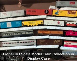 Lionel HO Scale Model Train Collection in Display Case