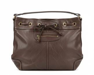 Vince Camuto Leather Hobo Handbag with Drawstring Closure