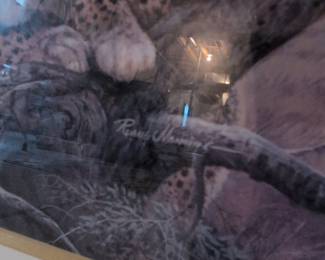 Leopard Mother and Cubs Framed Print by R. M. Harrison second image