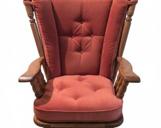 Vintage Amish Style Upholstered Glider Rocker Chair