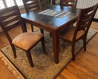 Square Tiled Top Dining Table with Four Chairs