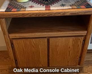 Oak Media Console Cabinet