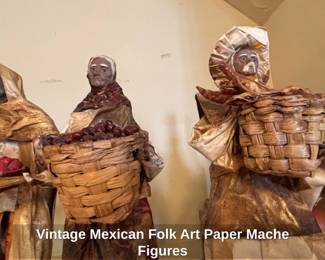 Vintage Mexican Folk Art Paper Mache Figures fourth image