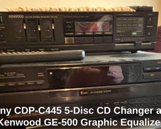 Sony CDPC Disc CD Changer and Kenwood GE Graphic Equalizer