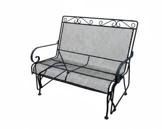 Vintage Woodard Wrought Iron Glider Bench