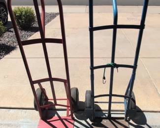 Two Hand Trucks Red and Blue