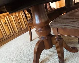 Traditional Cherry Wood Dining Table and Chairs Set second image