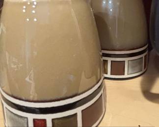 Assorted Ceramic Mugs and Glassware with Collectible Roaring Twenties Jar