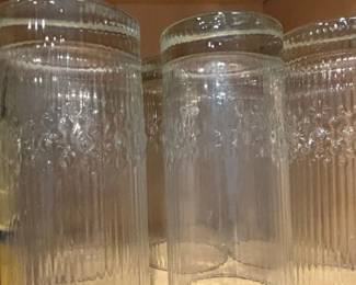 Vintage Paneled Glass Tumblers Set of 
