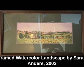Framed Watercolor Landscape by Sarah Anders, third image