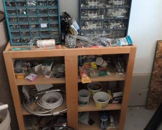 Assorted Hardware, Tools, and Storage Collection