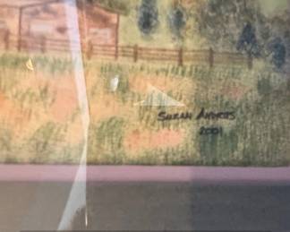 Framed Watercolor Landscape by Sarah Anders, second image