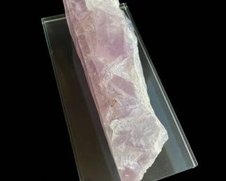 Large Amethyst Crystal Cluster on Glass Base second image