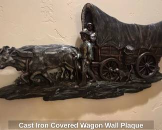 Cast Iron Covered Wagon Wall Plaque second image