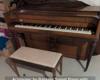 Acrosonic by Baldwin Spinet Piano with Bench