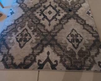 Distressed Ikat Pattern Area Rug