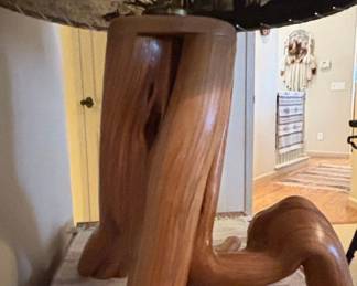 Rustic Driftwood Lamp with Western Scene Lampshade third image