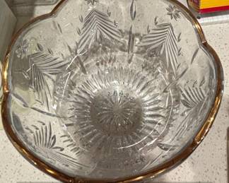 Vintage Mikasa Park Ridge Pedestal Compote Flared Bowl with Gold Rim second image