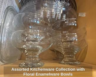 Assorted Kitchenware Collection with Floral Enamelware Bowls second image