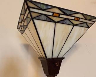 Mission Style Stained Glass Torchiere Floor Lamp second image