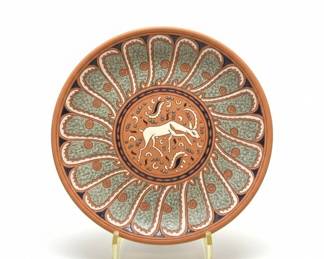 Handmade Rhodes Greece Pottery Plate by Bonis Ceramics