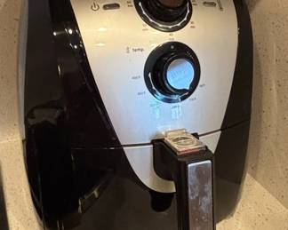 Black and Silver Dual Knob Air Fryer