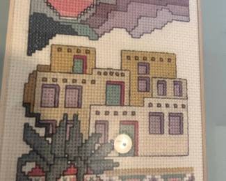 Southwestern Adobe Village CrossStitch Art second image