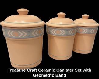 Treasure Craft Ceramic Canister Set with Geometric Band