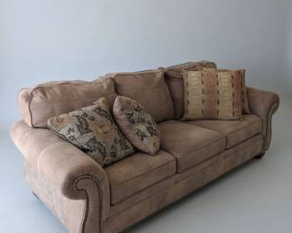 Ashley Furniture Larkinhurst Brown Suede Sofa
