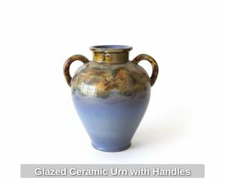Glazed Ceramic Urn with Handles second image