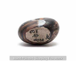 HandPainted Sleeping Fox Rock