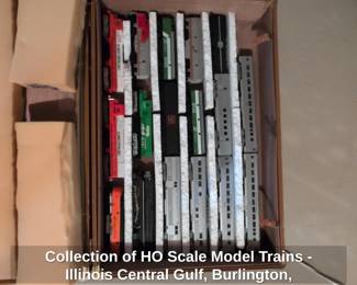 Collection of HO Scale Model Trains  Illinois Central Gulf, Burlington, Milwaukee Road