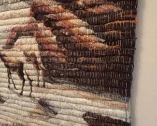 Peruvian Wool Tapestry with Village and Llama Scene second image