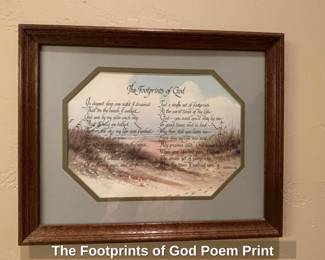 The Footprints of God Poem Print
