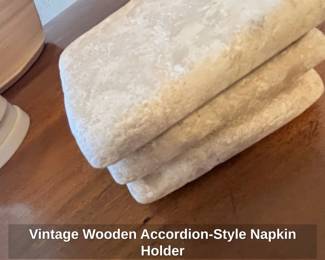 Vintage Wooden AccordionStyle Napkin Holder second image