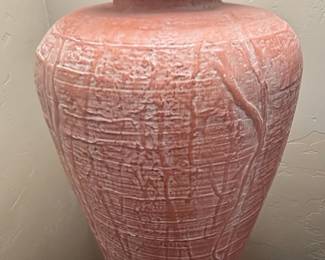 Pink TerracottaStyle Floor Lamp with Pleated Shade second image