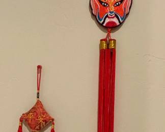 Chinese Opera Mask and Tassel Ornament Set