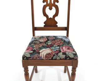 Vintage Floral Upholstered Side Chair