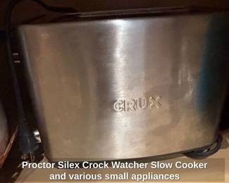 Proctor Silex Crock Watcher Slow Cooker and various small appliances second image