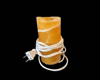 Orange Onyx Cylinder Lamp