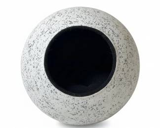 Modern Ceramic Pet Bed with Faux Fur and Obsidian Arrowhead Accent third image