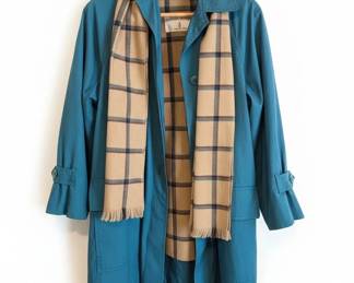 London Fog Womens Red Trench Coat and Teal Trench Coat with Scarf third image